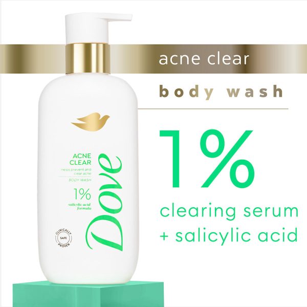 Dove Acne Clear Serum Bodywash with 1% Clearing Salicylic Acid Acne Treatment, 300 ml For Cheap