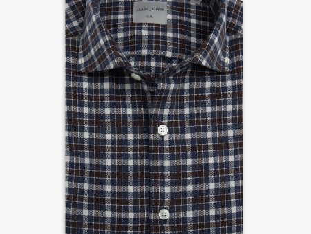 Camicia in flanella check moro For Discount