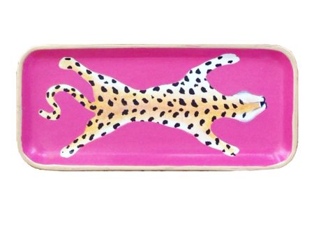 Pink Leopard Tray, Small Hot on Sale