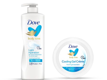 Body Love Light Hydration Body Lotion 400ml & Body Love Cooling Gel Crème 48hrs Hydration 145g, Paraben Free (Combo Pack) Fashion