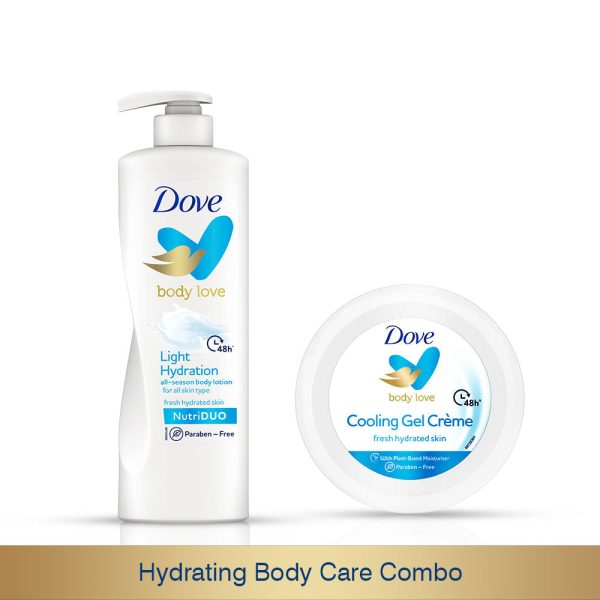 Body Love Light Hydration Body Lotion 400ml & Body Love Cooling Gel Crème 48hrs Hydration 145g, Paraben Free (Combo Pack) Fashion