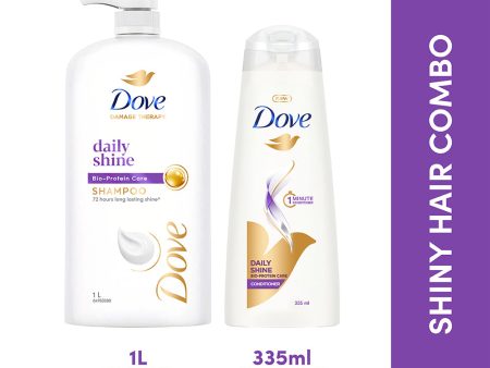 Dove Daily Shine Shampoo 1L & Conditioner 335ml(Combo Pack) on Sale