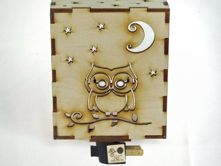 Intricate Wooden Night Light_Owl For Sale