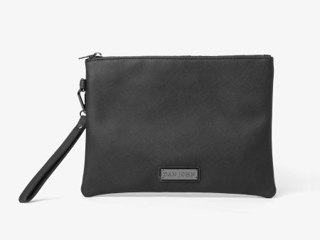 Pochette in ecopelle saffiano nero Supply