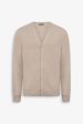 Cardigan scollo a v con bottoni beige For Discount