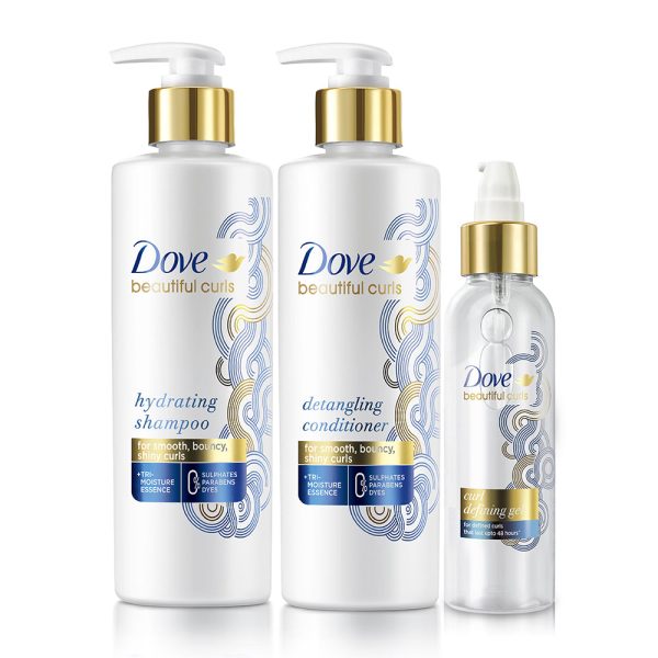 Dove Beautiful Curls Shampoo 380ml, Conditioner 380ml & Hair Gel 100ml (Combo Pack) Supply