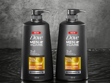 Dove Men+Care Thick & Strong 2in1 Shampoo+Conditioner, 650 ml Combo (Pack of 2) For Cheap