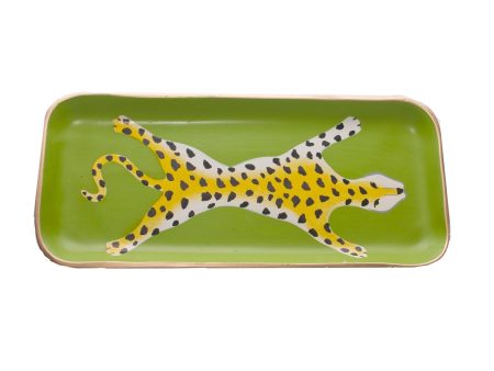 Green Leopard Tray, Small on Sale