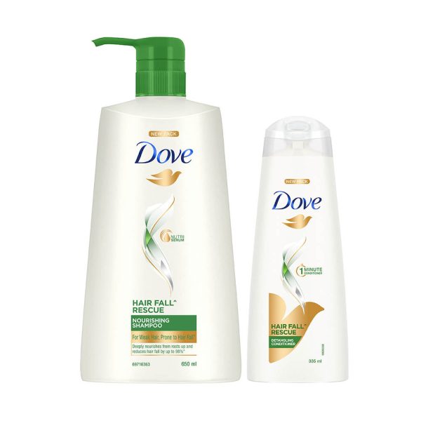 Dove Hair fall Rescue Shampoo 650ml & Conditioner 335ml (Combo Pack) Online now