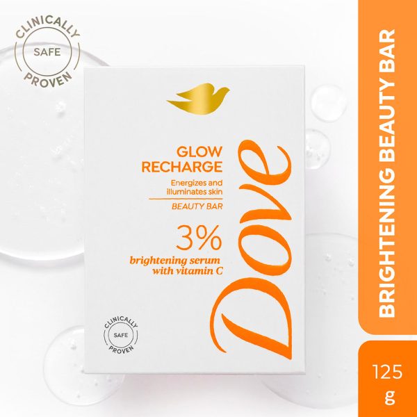 Dove Glow Recharge Exfoliating Beauty Bar with 3% Brightening serum + Vitamin C, 125 g Sale