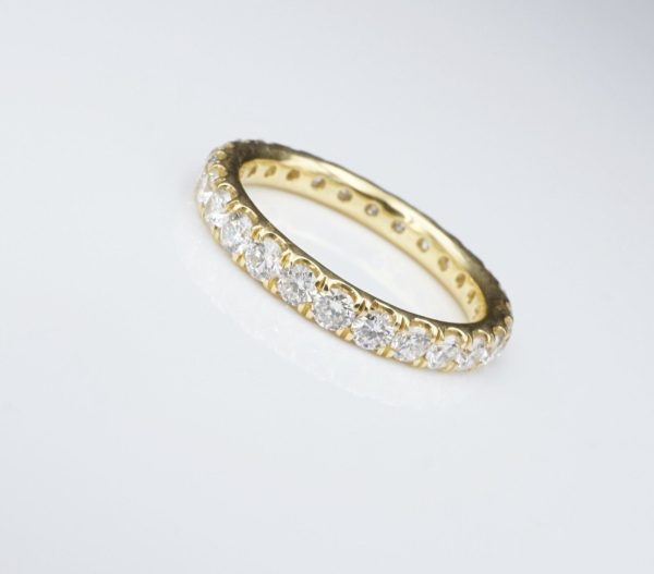 JE Caldwell 18k Gold 1.5ct Natural Diamond Eternity Band Ring Size 6.5 RG3496 Online Sale