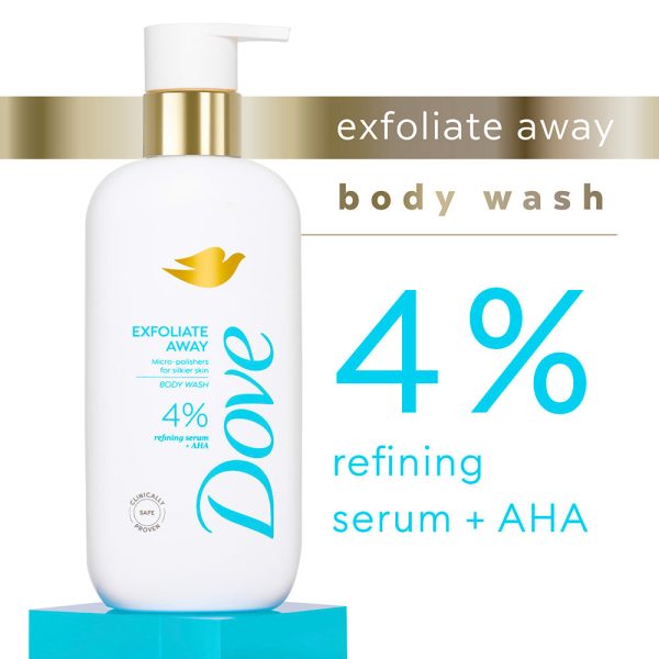 Dove Exfoliate Away Serum Bodywash with 4% Refining serum + AHA, 300 ml Fashion