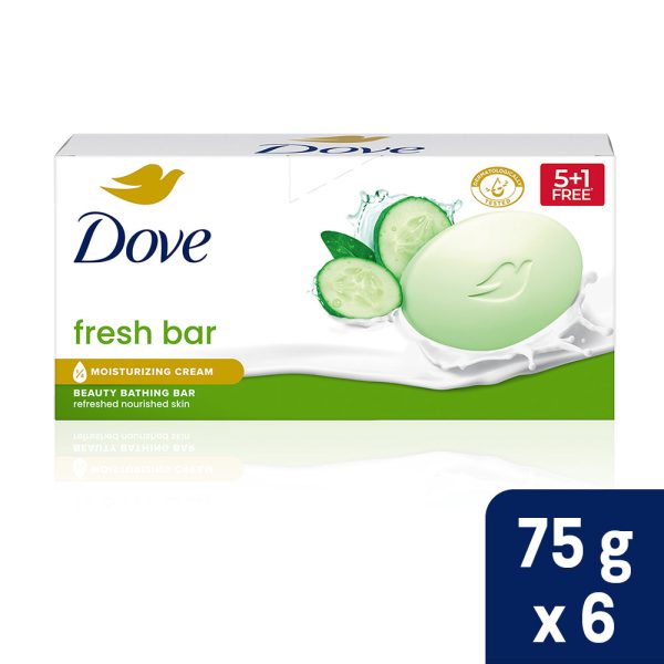 Dove Fresh Beauty Bathing Bar - For Refreshed and Nourished Skin | 6x75g on Sale