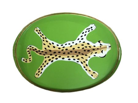 Oval Leopard Tray in Green Leopard Fashion