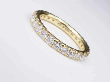 JE Caldwell 18k Gold 1.5ct Natural Diamond Eternity Band Ring Size 6.5 RG3496 Online Sale