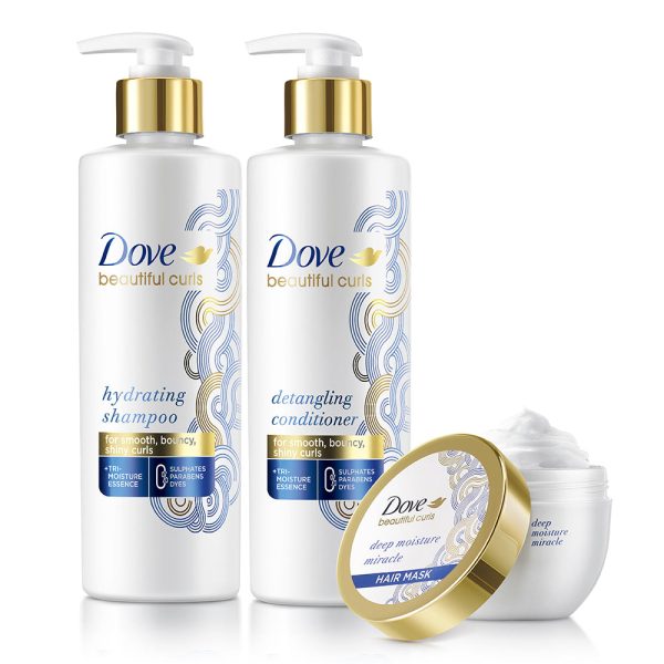 Dove Beautiful Curls Shampoo 380ml, Conditioner 380ml & Hair Mask 300ml (Combo Pack) For Cheap