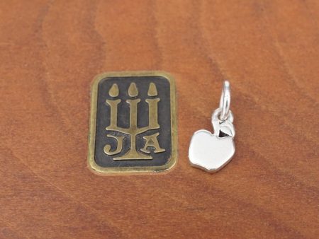 James Avery Tiny Flat Apple Charm Sterling Silver 3 8  Retired HTF CHS2009 on Sale