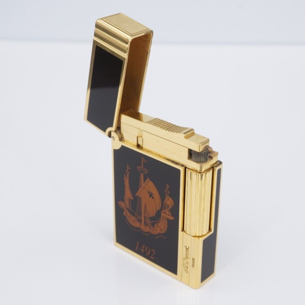 Preowned DuPont Gold Columbus 1492 Lighter Vintage 2.5   3000 M1939 For Sale