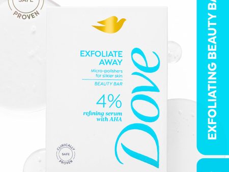 Dove Exfoliate Away  Beauty Bar with 4% Refining serum + AHA, 125 g For Cheap