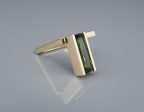 Trisko Tourmaline Ring 14k Yellow Gold Sculpture Modernist Size 6.5 RG4377 Supply