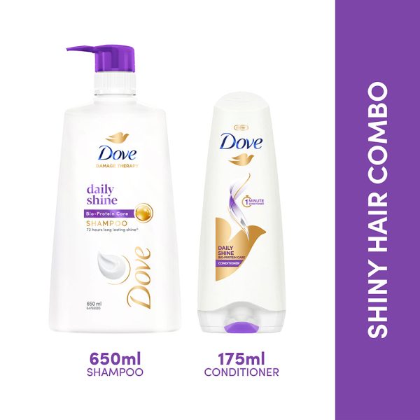 Dove Daily Shine Shampoo 650ml & Conditioner 175ml (Combo Pack) Discount