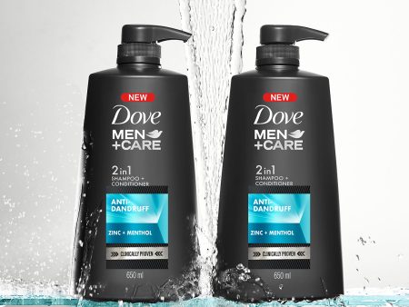 Dove Men+Care Anti Dandruff 2in1 Shampoo+Conditioner, 650 ml Combo (Pack of 2) Online Sale