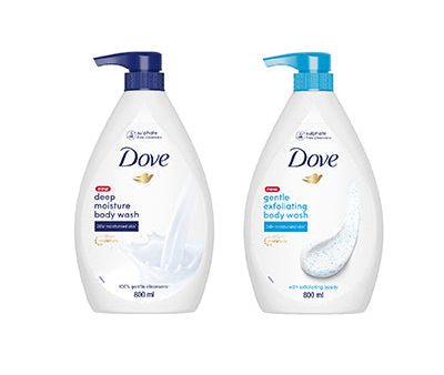 Dove Deeply Nourishing Body Wash 800ml & Gentle Exfoliating Beads Body Wash 800ml (Combo Pack) Supply