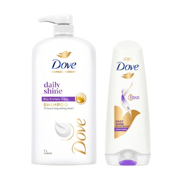 Dove Daily Shine Shampoo 1L & Conditioner 175ml (Combo Pack) For Discount