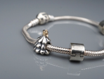 Pandora Loaded Charm Bracelet Sterling Silver 14k Football Tree Turtle 7  BS2712 Sale