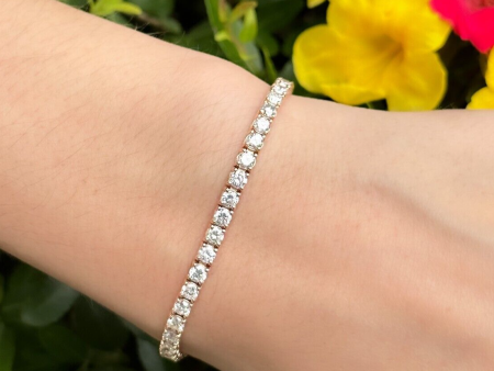 14k Diamond Tennis Bracelet 6 carat Rose Gold 6.75  Natural Free Shipping BG907 Online Sale