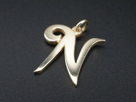 James Avery Large Script Initial Charm 14k Gold Retired Size 3 4  CHS1533 Online now