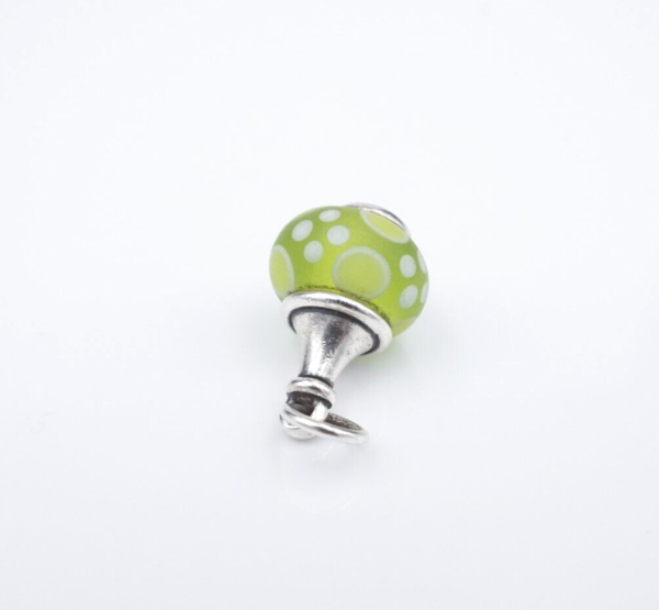 James Avery Lime Green Dot Glass Finial Charm Sterling Silver Retired CHS1994 Online Hot Sale