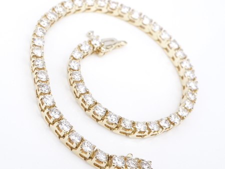 14k Natural Diamond Tennis Bracelet 6 carat Yellow Gold 7.5  Free Shipping BG866 on Sale