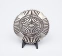 Leonard Maloney Navajo Sterling Silver Concho Belt Buckle 1.25  Hand Stamp M1908 For Discount