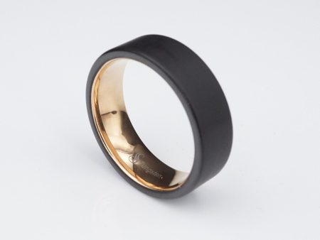 NWOT New 18k Rose Gold Tungsten Black PVD Wedding Band Ring Sz 13.5 8mm RS3168 on Sale