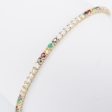 14k Rainbow Diamond Tennis Bracelet Yellow Gold The Last Line 2.2 ct 6.5  BG928 Fashion