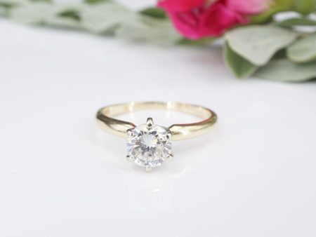 14k Gold 0.9ct Transitional Cut Diamond Solitaire Engagement Ring Sz 5.75 RG3840 For Cheap