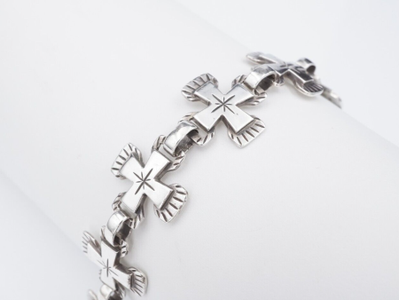 Jeep Collins Maltese Cross Link Bracelet Sterling Silver 8  BS2976 Online Hot Sale