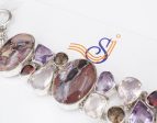 Signed Sj Chunky Sterling Silver Multi Gemstone Toggle Bracelet 7.75  BS2735 Sale