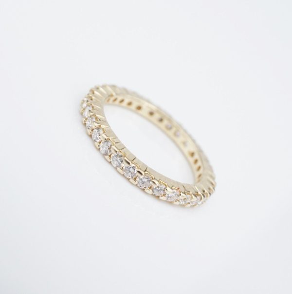 14k Yellow Gold 1ct Natural Diamond Eternity Band Ring Size 6 Anniversary RG4392 Online Sale