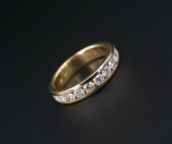 14k Gold Diamond Wedding Band Ring Half Eternity 1ctw Stacker Sz 6.5 RG4109 Discount