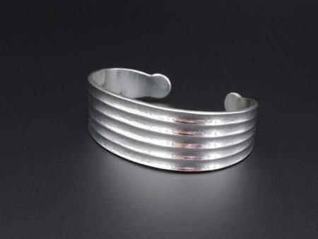 James Avery Ribbed Fluted Cuff Bracelet Sterling Silver Rare HTF 6.5  BS2786 Fashion