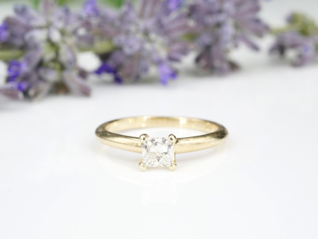 14k Gold 0.4ct Solitaire Princess Diamond Engagement Stacker Ring Size 6 RG3878 Fashion