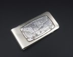 Santa Fe Artist Desert Scene Sterling Silver Money Clip 2  Gifts for Him M1735 Online now