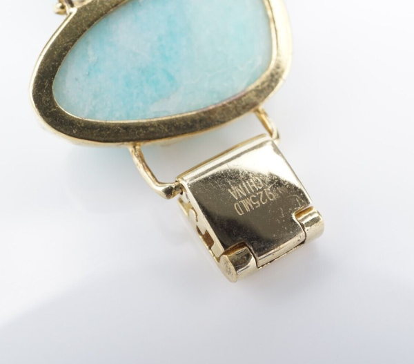 Rarities Carol Brodie Silver Lapis Amazonite 7.5  Station Bracelet BS2861 Online Hot Sale