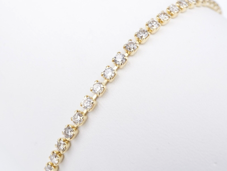 18k Diamond Tennis Bracelet 3 carat Yellow Gold 7  Designer Free Shipping BG913 For Cheap