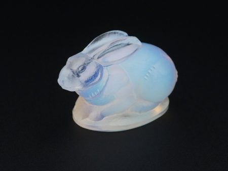 Art Deco French SABINO Paris Opalescent Art Glass Bunny Rabbit Figurine 2  M1786 For Discount