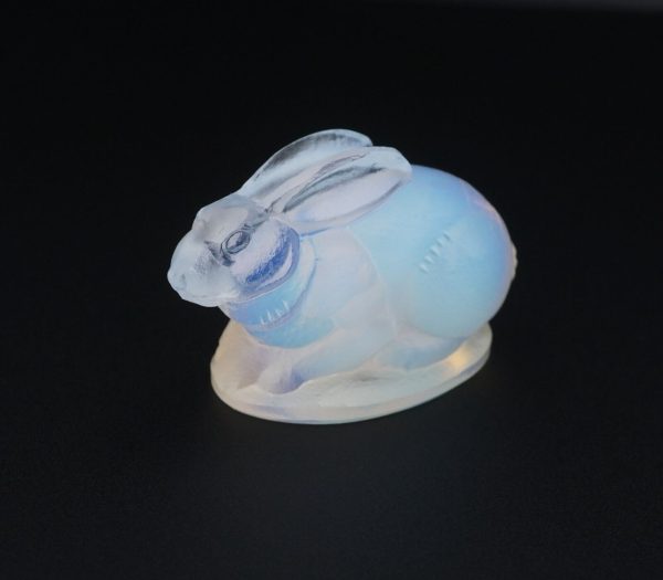 Art Deco French SABINO Paris Opalescent Art Glass Bunny Rabbit Figurine 2  M1786 For Discount