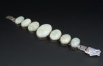 Sterling Silver Chalcedony Bracelet Cabochon Button Bead Chunky 7.25  BS2696 For Discount