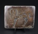 Artisan Handmade Sterling Silver Overlay Horse Equestrian Belt Buckle 2.5  M1792 Cheap